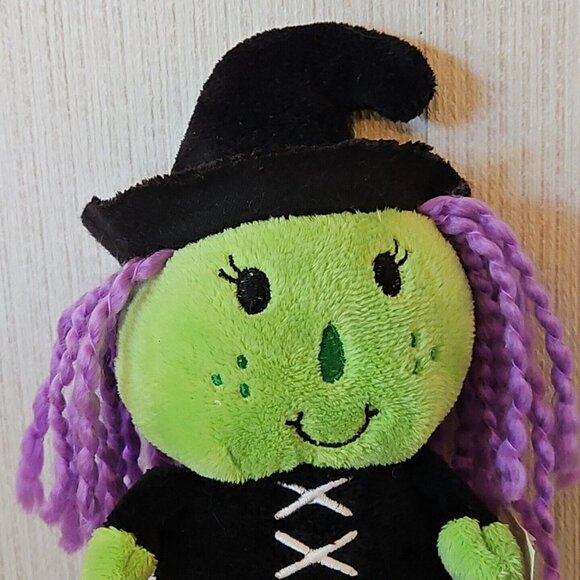 Dan Dee Wicked Witch and Ty Black Cat In Hat Plush Lot Halloween Green Doll - Picture 3 of 11